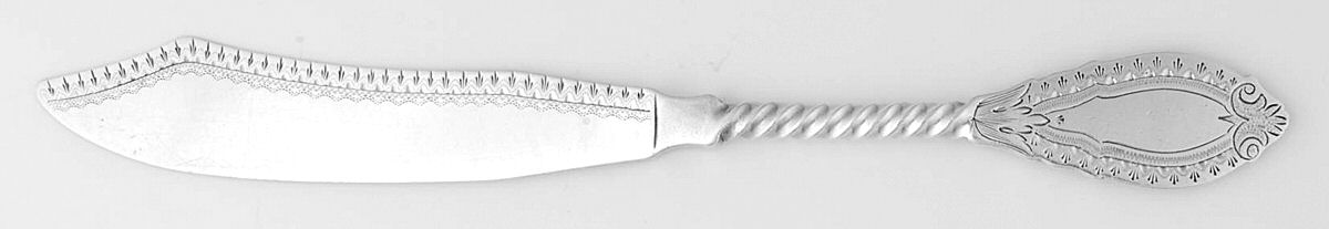 HLK2 (Sterling) Flat Handle Bright Cut Master Butter by Haddock,Lincoln&Foss-1