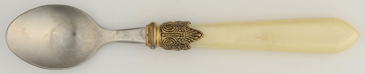 HSV156 (Creamy Yellow Handle W-GOLD, Stainless) Teaspoon by Hampton Silversmiths-1