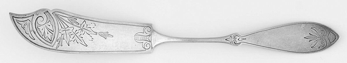 H1R1 (Sterling) Flat Handle Bright Cut Master Butter by Henry T. Brown & Co-1