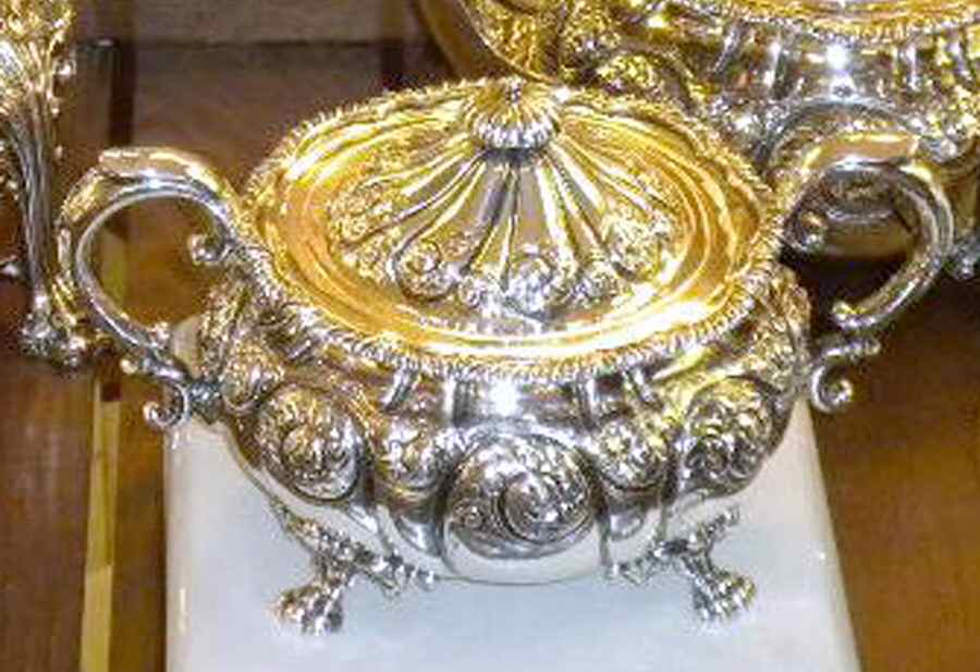1891 (Sterling, Hollowware) Sugar Bowl & Lid by Howard & Co-1