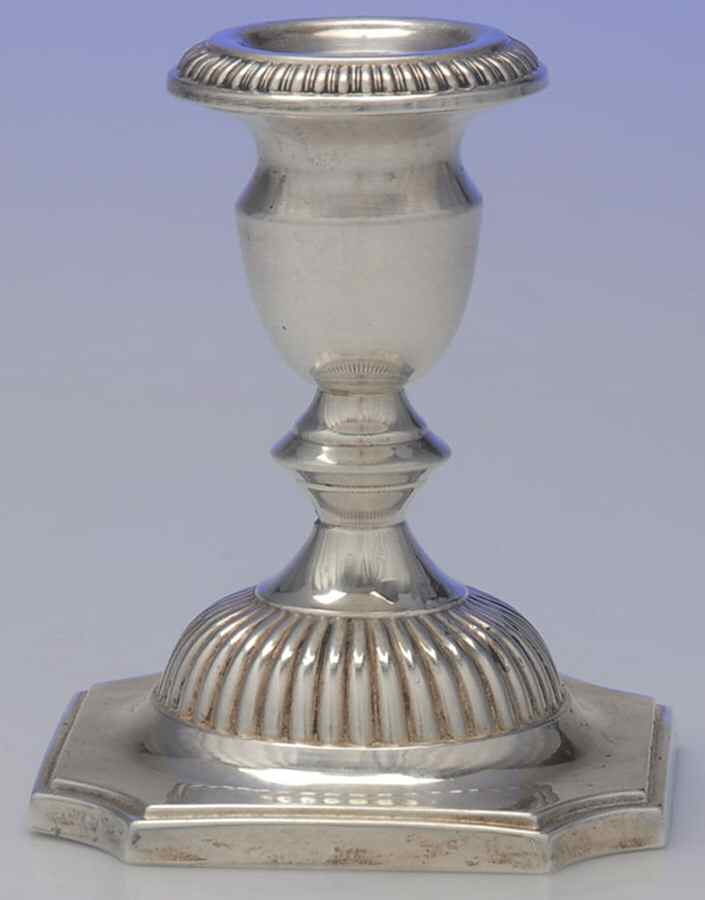 Georgian (Sterling, Hollowware) Weighted Candleholder by Hunt Silver Co-1