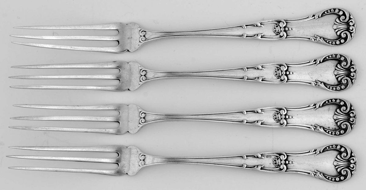 HCU7 (Sterling) Strawberry Fork - Set of 4 by H H Curtis & Co-1