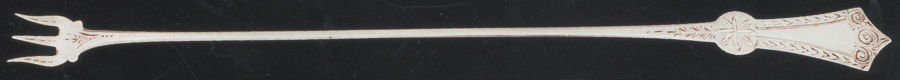 HHB3 (Coin) Bright Cut Long Handle Olive Fork by Hall,Hewson &Brower-1
