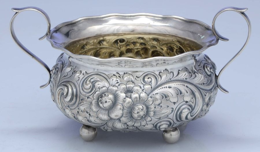 252 (Sterling, Hollowware) Mini Open Sugar Bowl by Hardy & Hayes-1