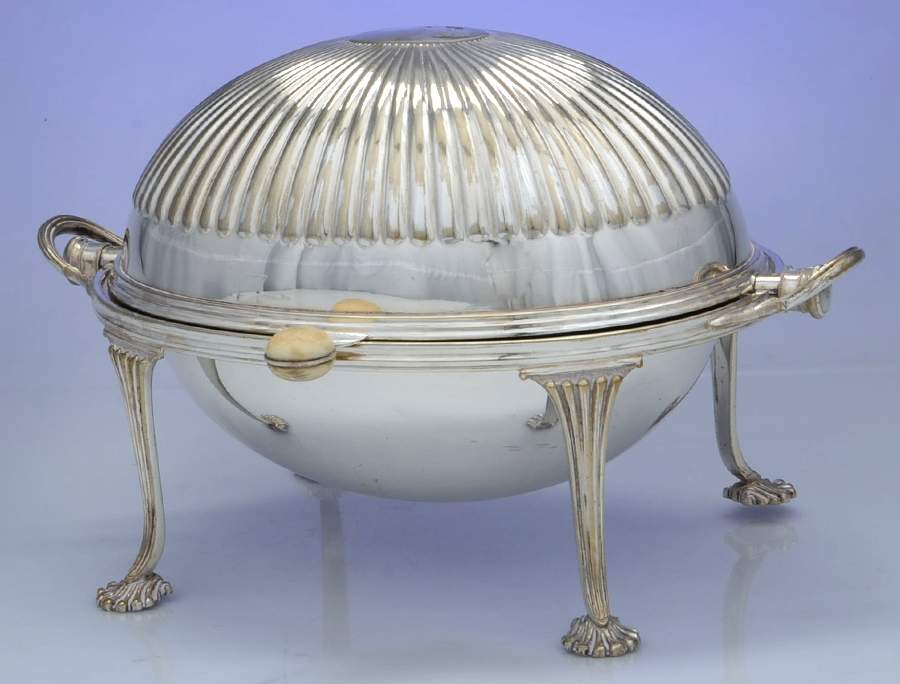 15206 (Silverplate, Hollowware) Oval Roll Top Vegetable Bowl by Hukin & Heath-1