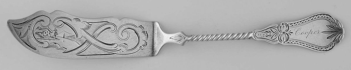 HHB6 (Coin) Flat Twisted Handle Master Butter Knife by Hall,Hewson &Brower-1