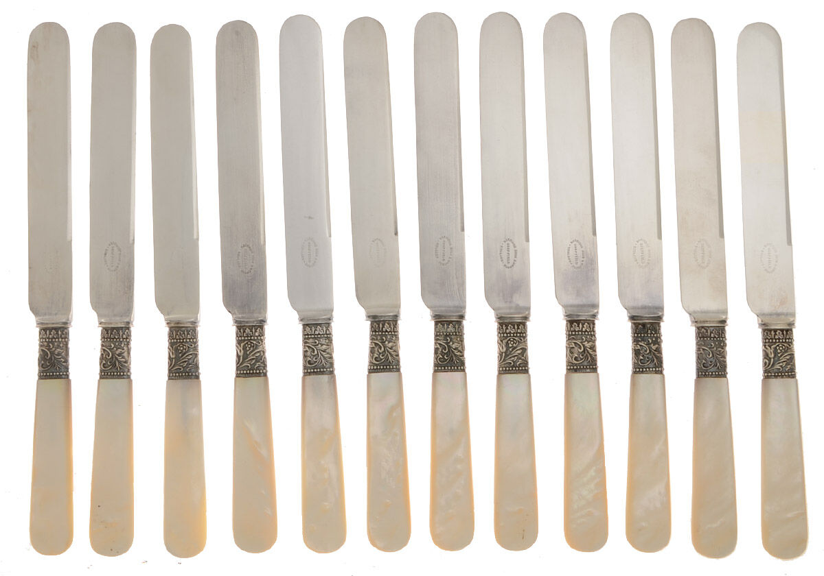 Pearl Handle 11 (Sterling) Pearl Handle Breakfast Knife - Set of 12 by Harrison Bros & Howson-1