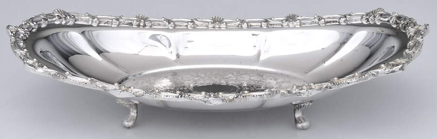 70 (Silverplate, Hollowware) Plated Footed Bread Tray by Hartford Sterling Co-1