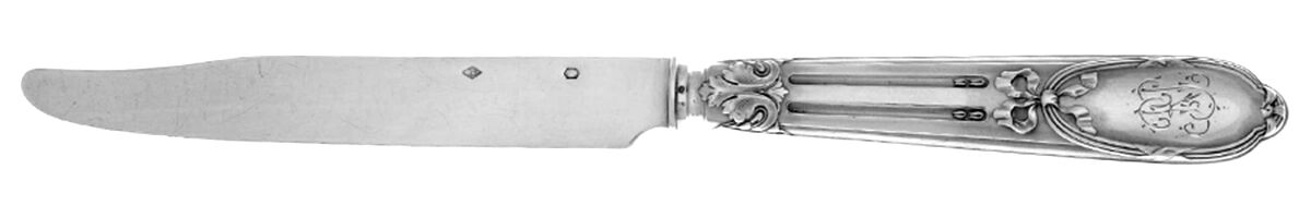 HVS1-1 (Sterling, Monos) Hollow Handle Fruit Knife with Sterling Blade by Henri Soufflot-1