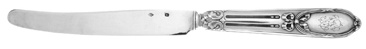 HVS1-1 (Sterling, Monos) Dessert/Tea Knife Hollow Handle Sterling Blade by Henri Soufflot-1