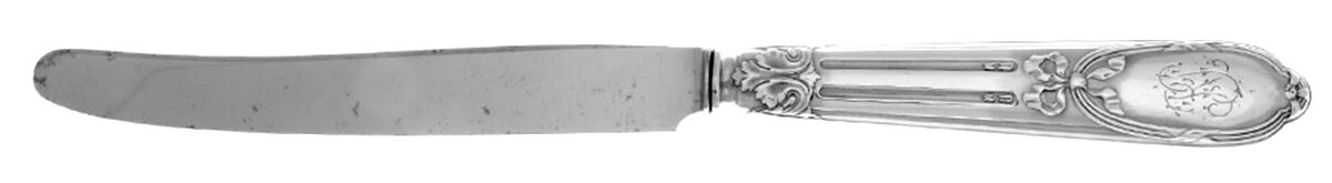 HVS1-1 (Sterling, Monos) Dessert/Tea Knife with Stainless Blade by Henri Soufflot-1