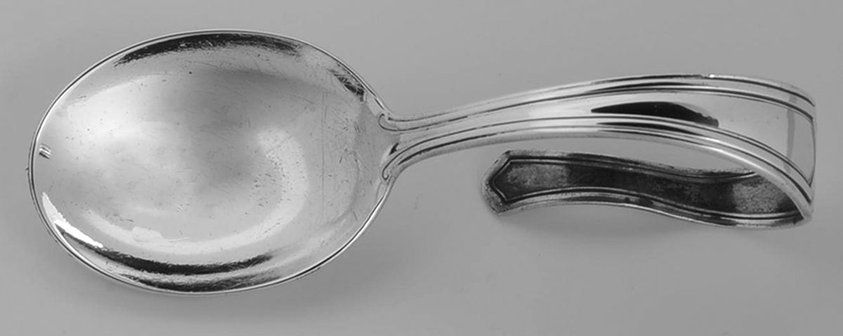 Brandon (Sterling, 1913) Curved Handle Baby Spoon by International Silver-1