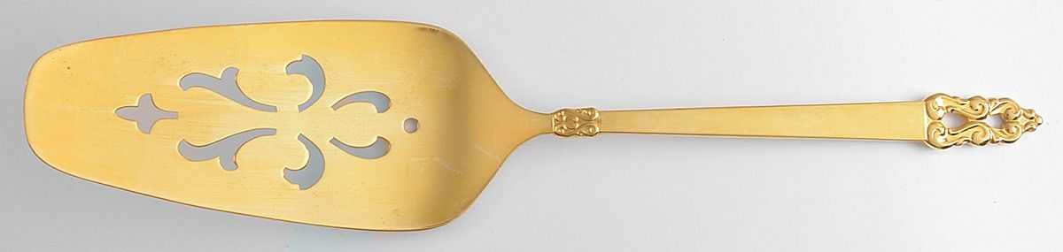 Golden King Frederick (Gold Electroplate) Solid Pierced Pie Server by International Silver-1