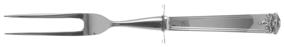 Trianon (Sterling, 1921, No Monograms) Small Steak Carving Fork with Stainless Prongs by International Silver-1