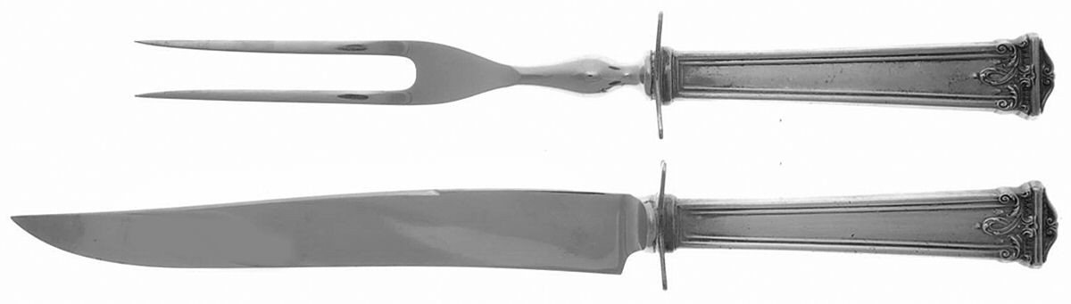 Trianon (Sterling, 1921, No Monograms) 2 Piece Small Carving Set W/ Sterling Guard by International Silver-1