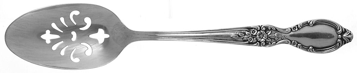 Victorian Rose (Silverplate, 1954) Pierced Tablespoon (Serving Spoon) by International Silver-1