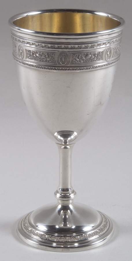 Wedgwood (Sterling, Hollowware, Geometric Base) Water Goblet by International Silver-1