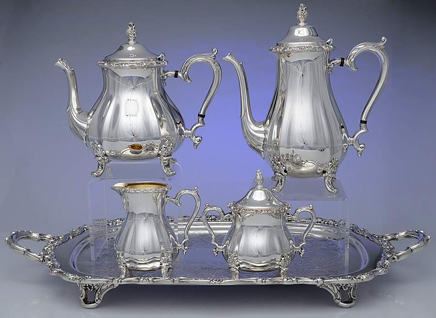 Countess (Silverplate, Hollowware) 5 Piece Tea Set (PCP, PTP, PCR, PSU, PWTMF) by International Silver-1