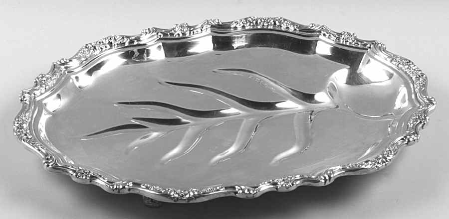 Countess (Silverplate, Hollowware) Small Plated Meat Platter with Well by International Silver-1