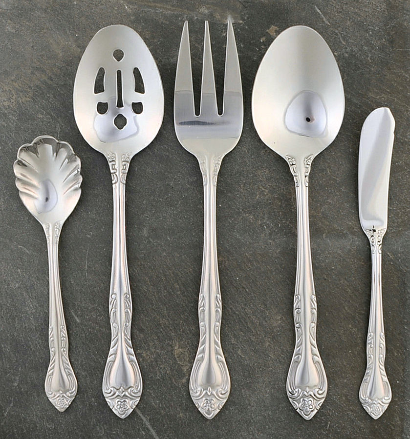 Queen's Fancy (Stainless, Glossy) 5 Piece Hostess Set by International Silver-1