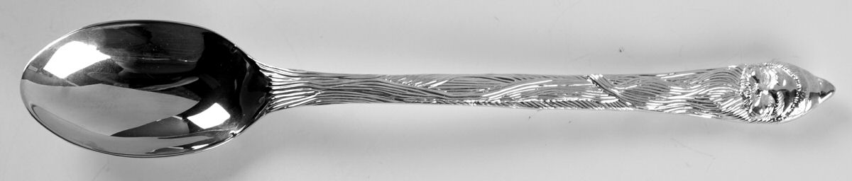 International Christmas (Silverplate, Hollowware) Solid Salad Serving Spoon by International Silver-1