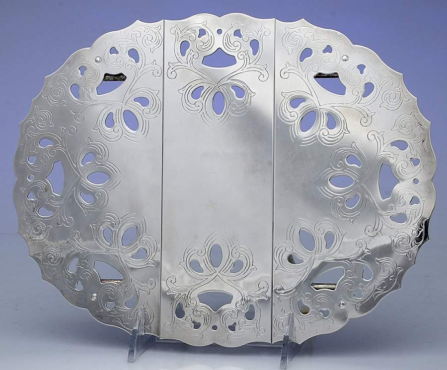 Silverplate Hollowware Expandable Trivet by Israel Freeman & Son Ltd-1