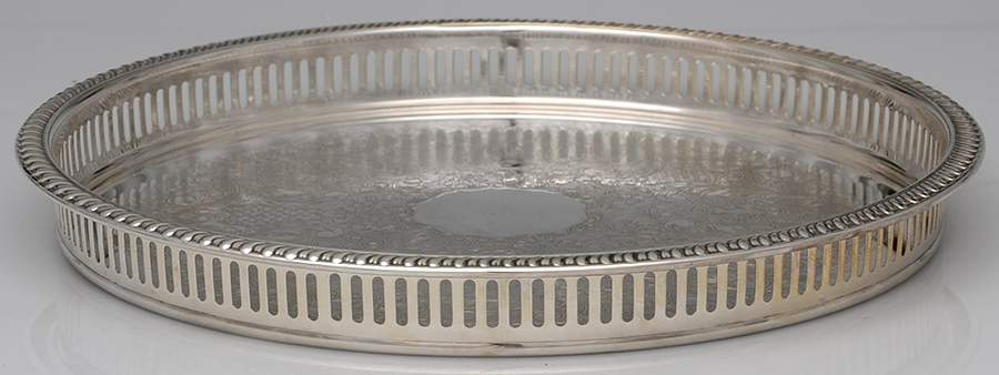 Silverplate Hollowware 12" Gallery Tray by Israel Freeman & Son Ltd-1
