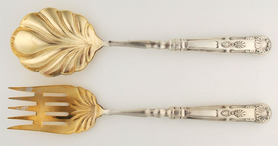 ISF2 (Silverplate) 2-Piece Salad Set with Silverplate Bowl by Israel Freeman & Son Ltd-1