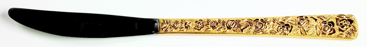 Cellini Romanesque (Gold Electroplate) Modern Solid Knife by Japan-1