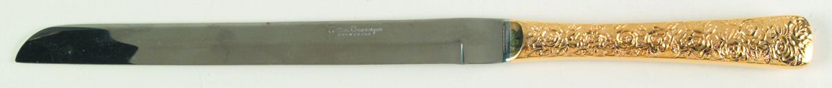 Cellini Romanesque (Gold Electroplate) Ham Slicer Knife with Stainless Blade by Japan-1