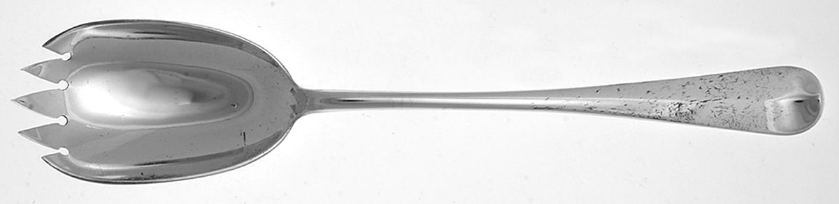 Queen Anne (Sterling) Large Solid Serving Fork by James Robinson-1