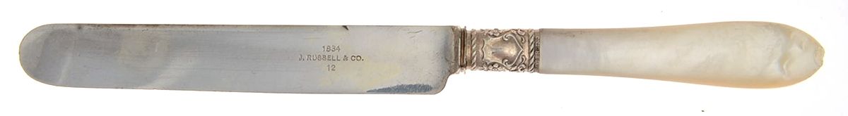 Pearl Handle 3 (Sterling) Pearl Handle Breakfast Knife by 1834 J Russell & Co.-1