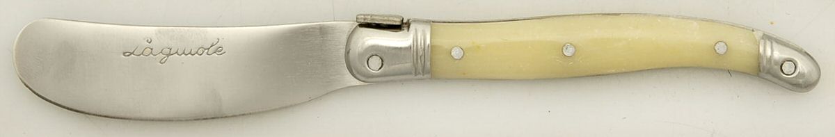 Laguiole-Ivory (Stainless) Cheese Spreader with Stainless Blade by Jean Dubost (France)-1