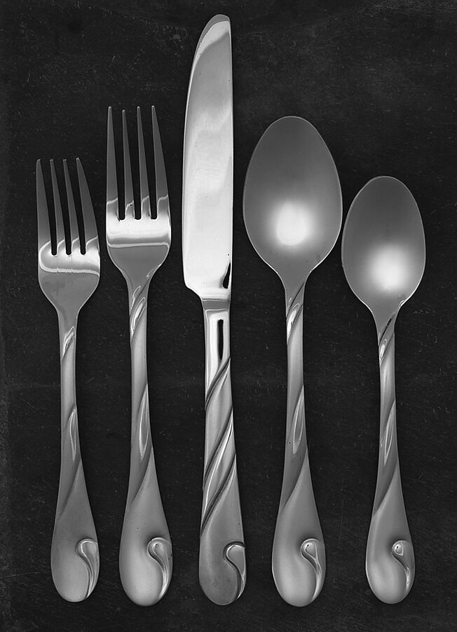 Bella Frost (Stainless) 5 Piece Place Setting by Jaclyn Smith-Flatware-1