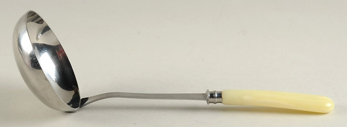 Bistro Cutlery-Ivory (Stainless) Solid Soup Ladle by Jean Dubost (France)-1