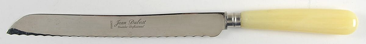 Bistro Cutlery-Ivory (Stainless) Bread Knife with Stainless Blade by Jean Dubost (France)-1