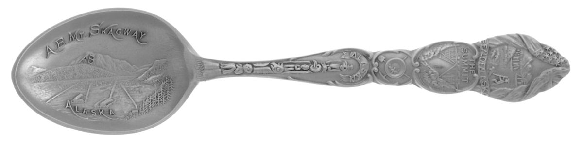 Souvenir Spoons Ab Mountain Skagway Alaska - No Box by Joseph Mayer (USA)-1