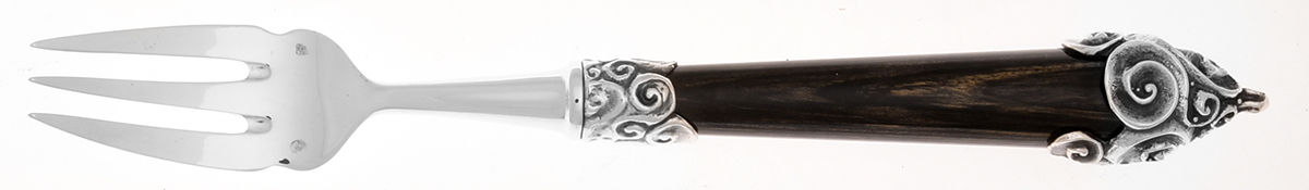Vague Brown (Silverplate) Individual Fish Fork with Stainless Tines by Jean Boggio Flatware-1
