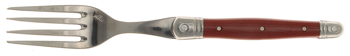 Laguiole-Red (Stainless) Dessert Fork by Jean Dubost (France)-1