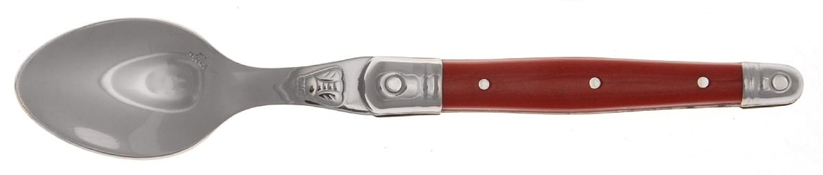 Laguiole-Red (Stainless) Teaspoon by Jean Dubost (France)-1