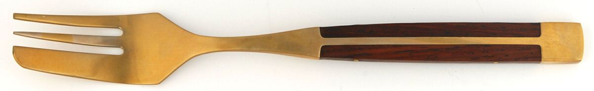 JCZ1 (Brass, Teak) Pastry Fork by Jean Claude-1