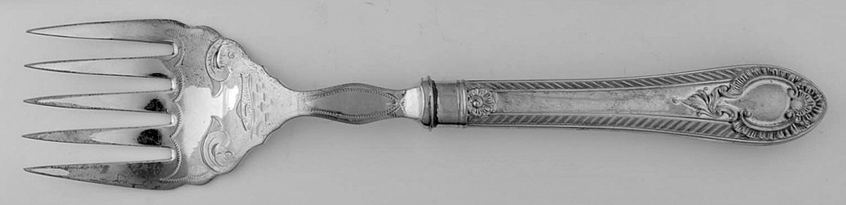 J5S2 Individual Hollow Fish Fork w/Silverplate Tines by John Sherwood & Sons-1