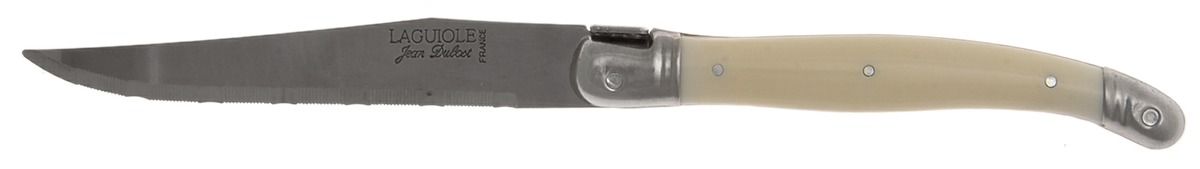 Laguiole-Antique White (Stainless Individual Steak Knife Hollow Handle by Jean Dubost (France)-1