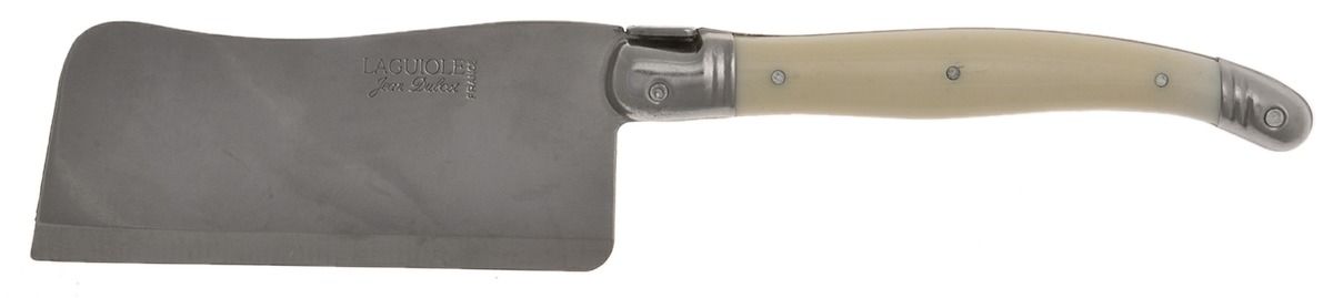 Laguiole-Antique White (Stainless Cheese Cleaver with Stainless Blade by Jean Dubost (France)-1