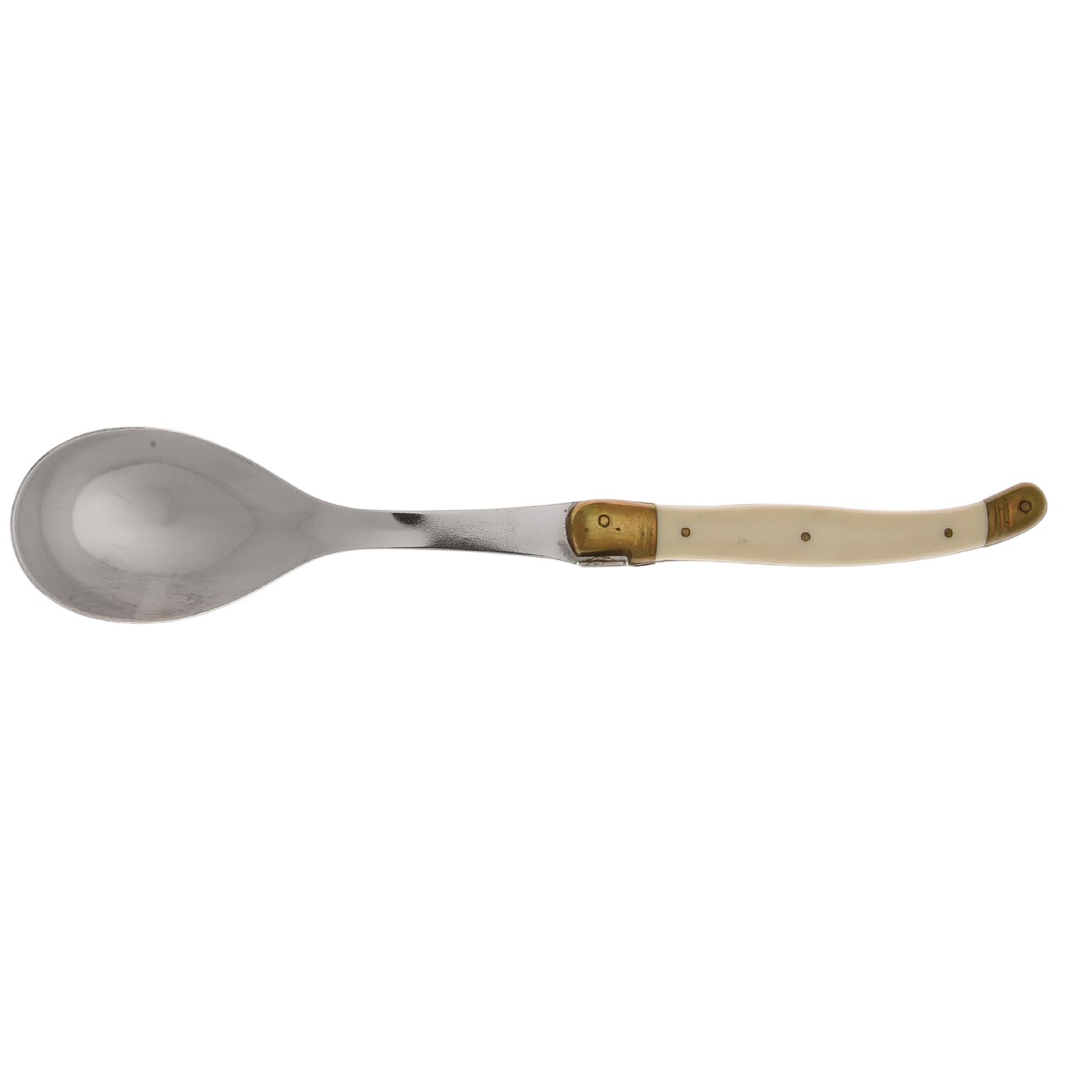 Laguiole-Antique White (Stainless Hollow Handle Salad Serving Spoon by Jean Dubost (France)-1