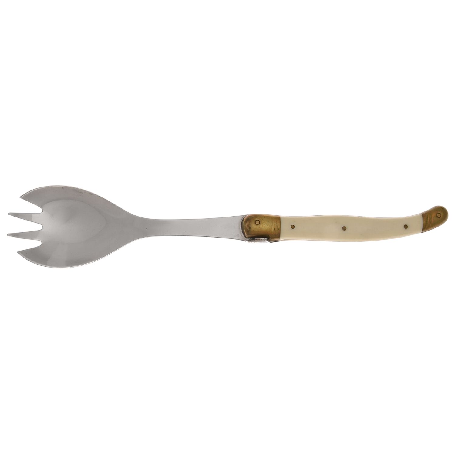 Laguiole-Antique White (Stainless Hollow Handle Salad Serving Fork by Jean Dubost (France)-1
