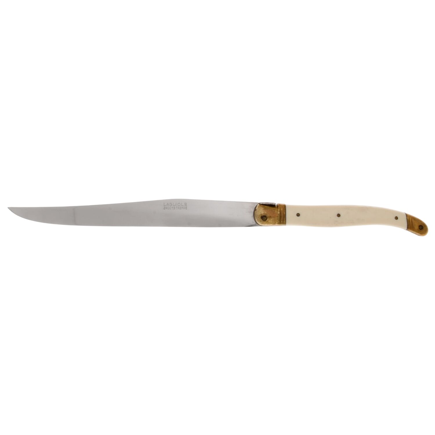 Laguiole-Antique White (Stainless Large Stainless Blade Roast Carving Knife by Jean Dubost (France)-1
