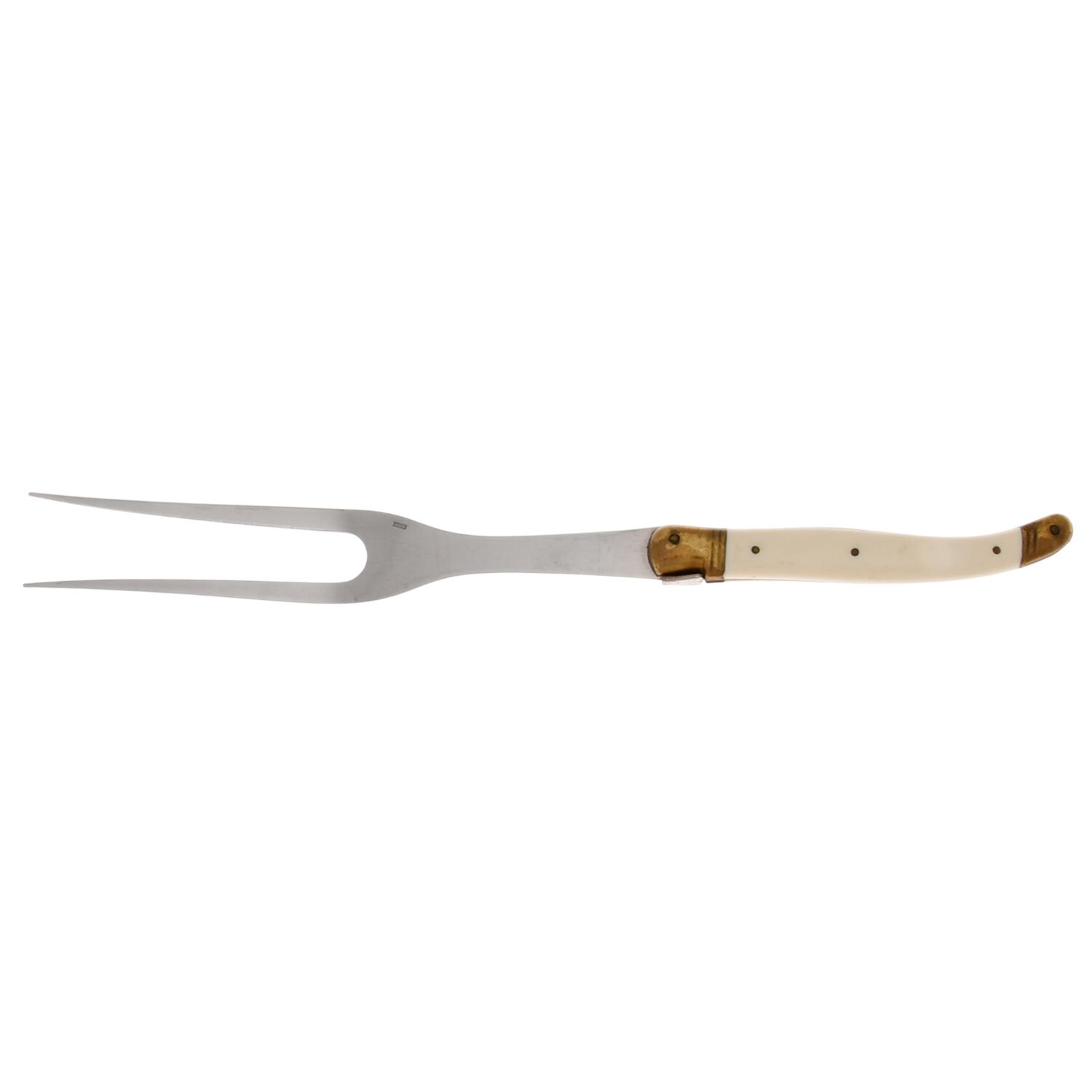 Laguiole-Antique White (Stainless Large Stainless-Prong Roast Carving Fork by Jean Dubost (France)-1