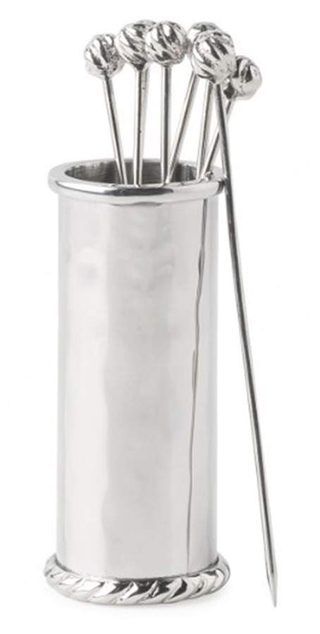 Graham (Stainless, Hollowware) Individual Cocktail Pick - Set of 8 & Caddy by Juliska Flatware-1