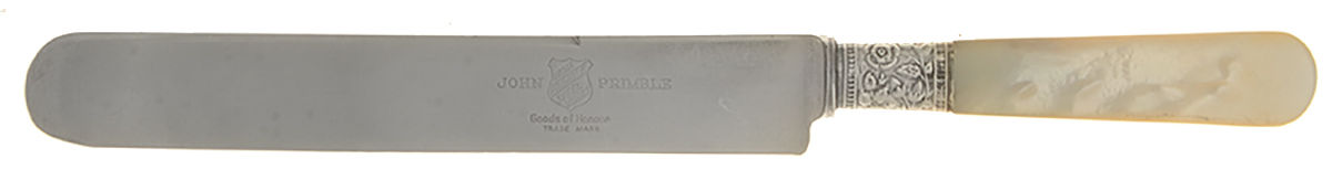 Pearl Handle (Sterling) Hollow Pearl Handle Old French Knife by John Primble-1